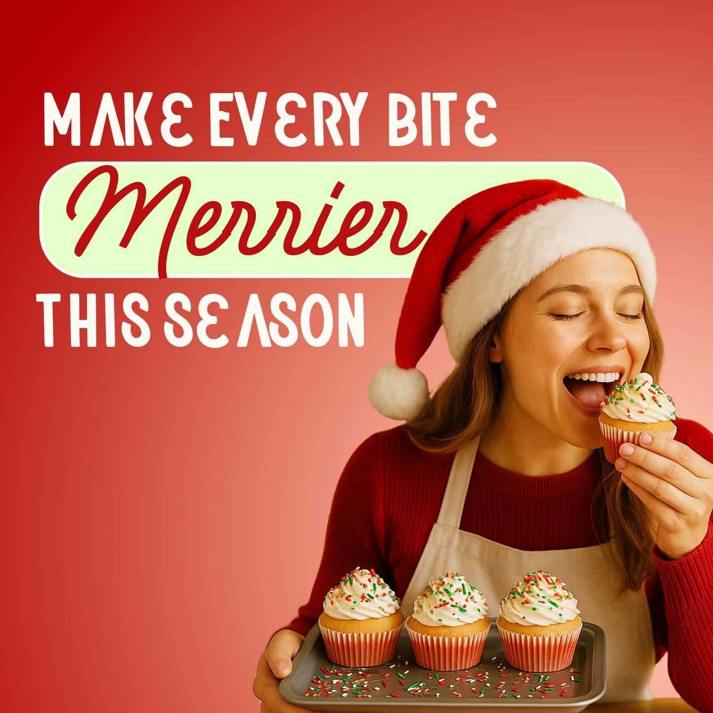 Snackathon Sprinkles for Baking & Decorating, Christmas Sprinkles, 2.2 LB Bulk Holiday Jimmies in Resealable Pouch - Festive Red