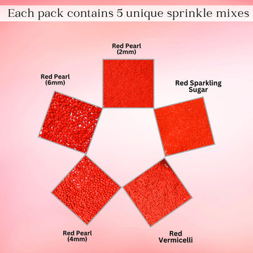 Confect Red Sprinkles | Sprinkles for Cakes & Cupcakes Decoration | Birthday Sprinkles | Assorted Pack of 5 Halloween Graveyard