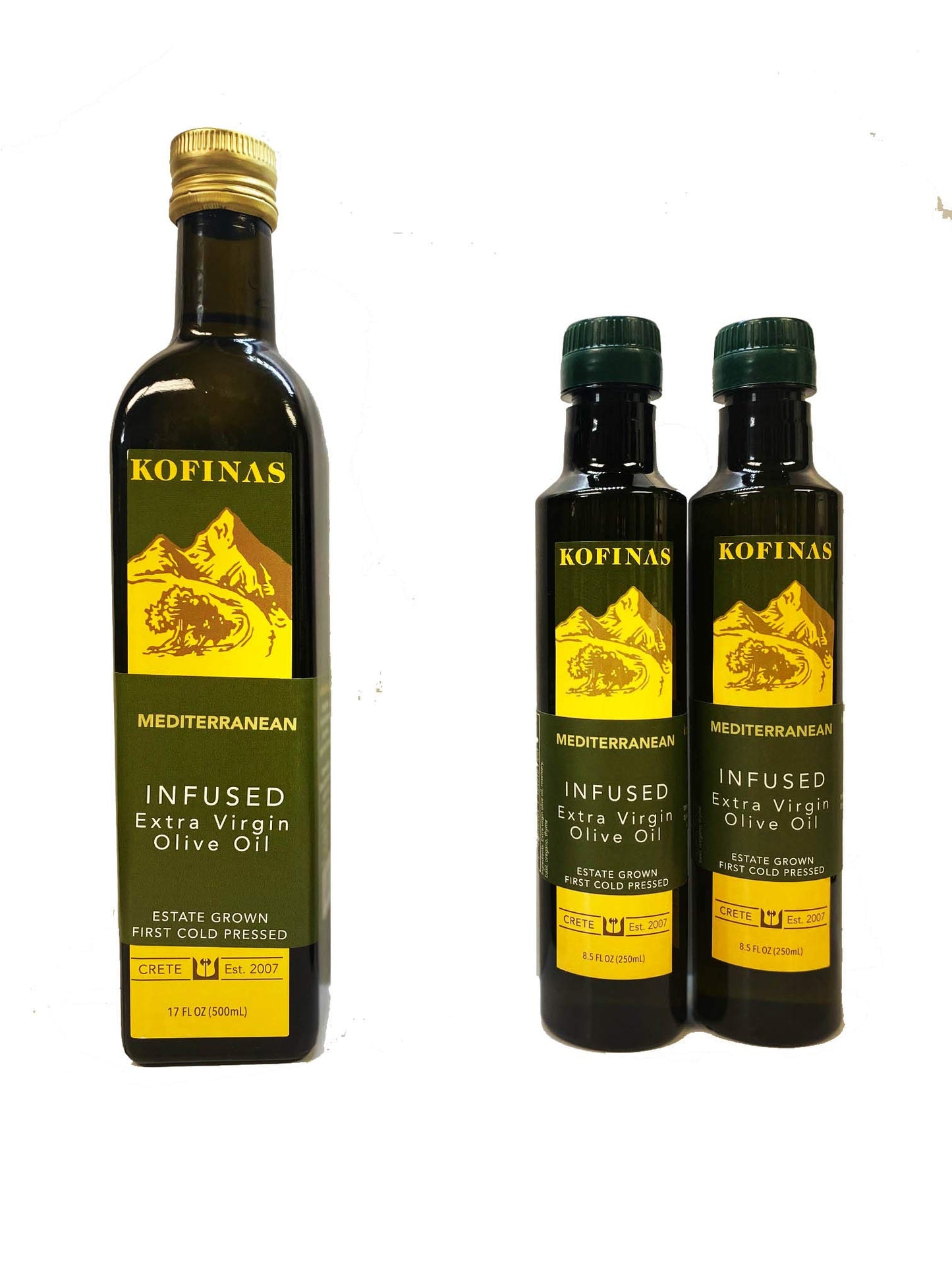 Mediterranean Flavored Extra Virgin First Cold Pressed Olive Oil 500 Ml (17 Oz) (Rosemary, Thyme, And Basil Flavor)