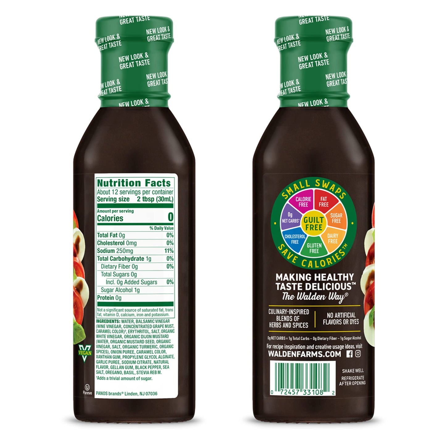 Walden Farms Balsamic Vinaigrette - Calorie-Free, Gluten-Free, Low Carb, Keto-Friendly, Vegan, Sugar-Free, Dressing With Classic