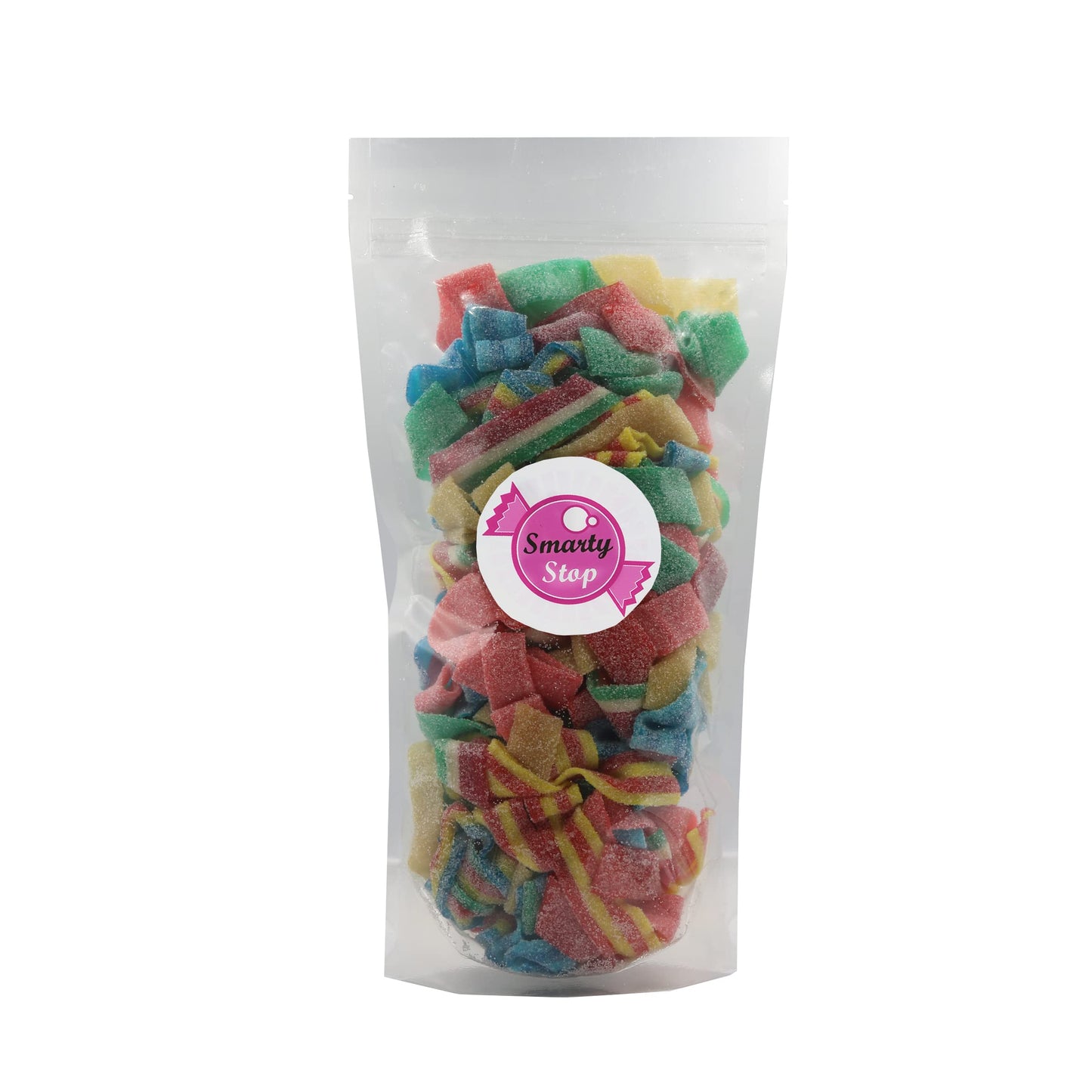 Smarty Stop Sour All Flavor Gummy Belts Candy 1 Pound (Blueberry, Apple, Mango, Watermelon, Cherry)