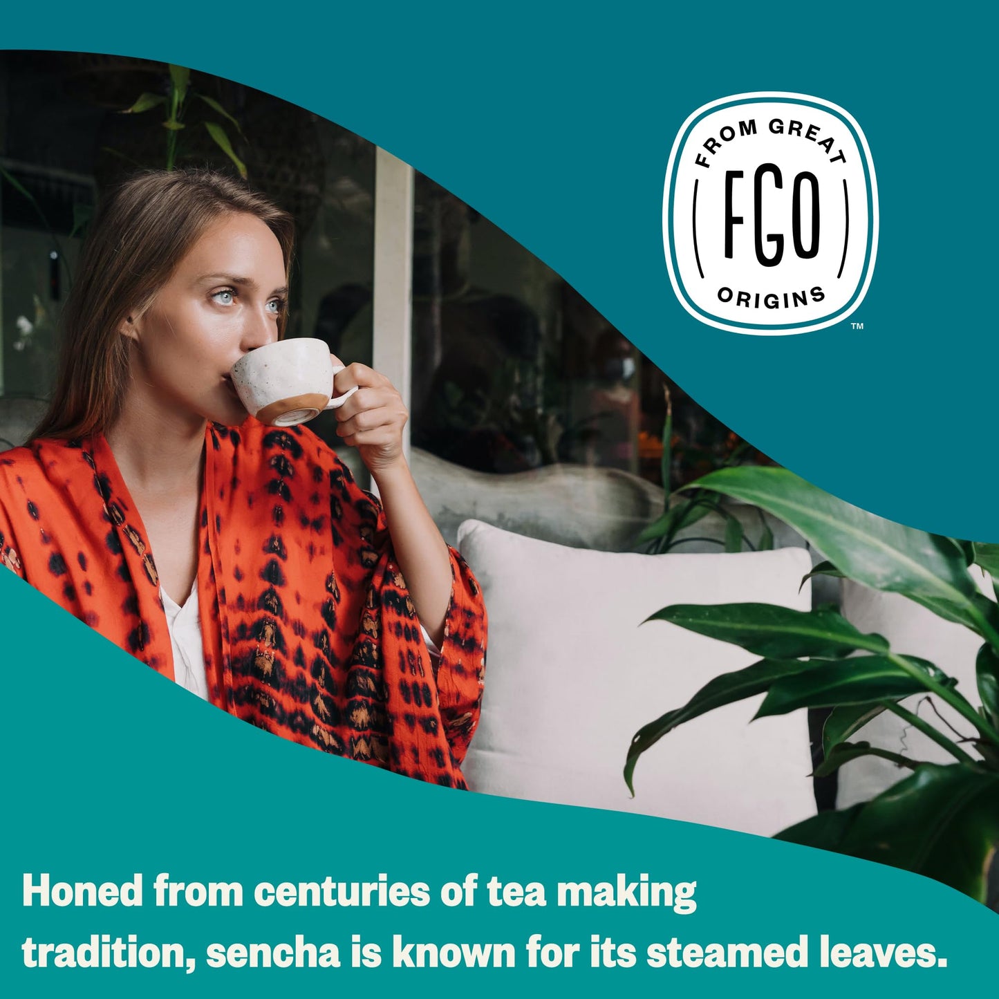 Fgo Organic Japanese Sencha Green Tea, 20 Count, Eco-Conscious Tea Bags, Resealable Bag, Packaging May Vary (Pack Of 1)