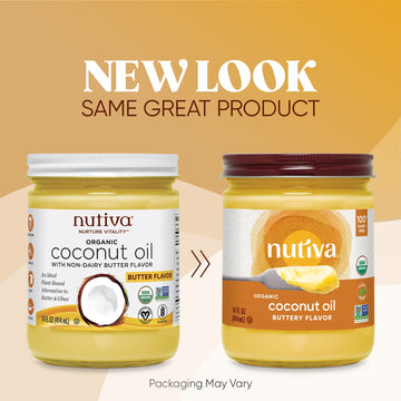 Nutiva Organic Coconut Oil, Buttery Flavor, 14 Ounce