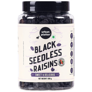 Urban Platter Seedless Black Raisins, 500g