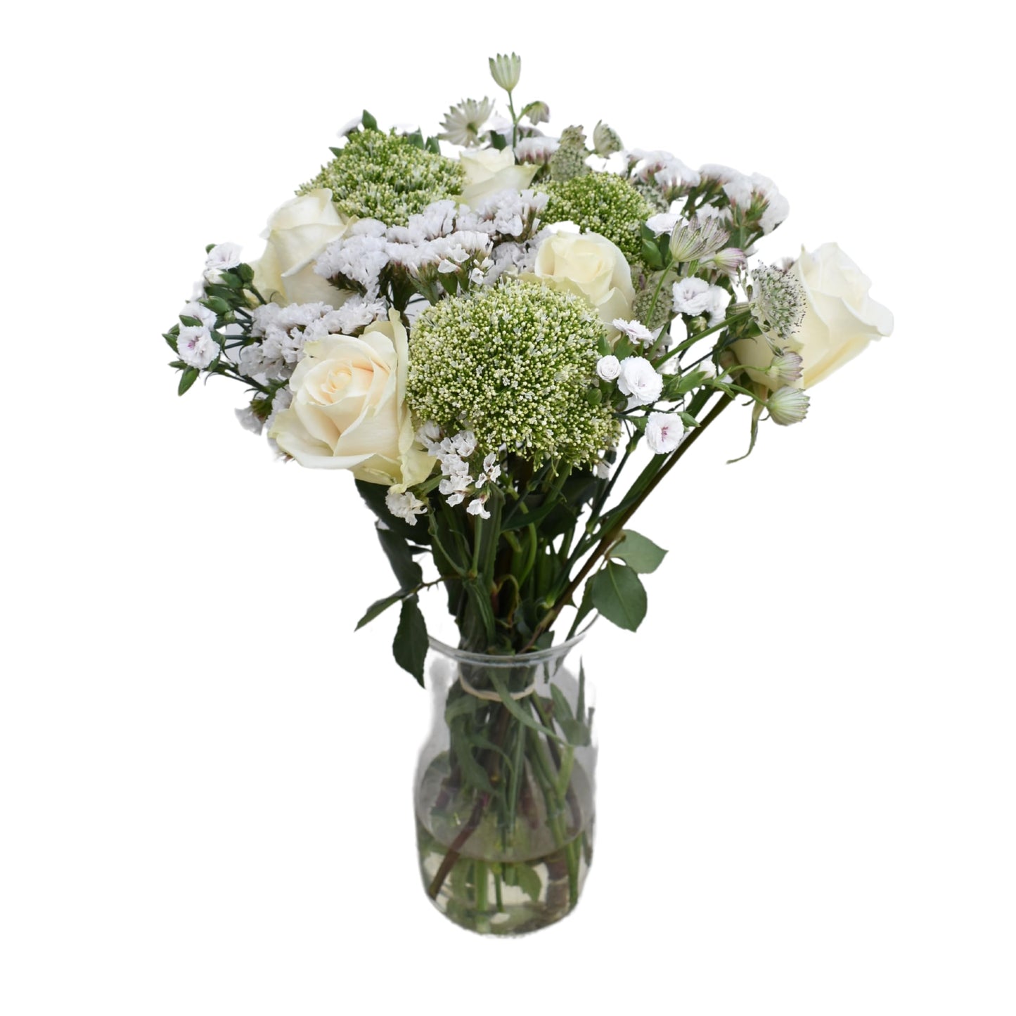 Serenity | White  Cream Fresh Flower Arrangement with Vase | Arabella Bouquets | Flowers for Delivery  Sympathy