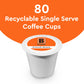 BIGGBY French Roast Single Serve Coffee, Dark Roast, 80 Count Recyclable Plastic Cups