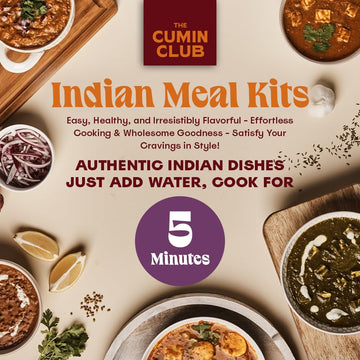 The Cumin Club Variety Pack | 5 Authentic Indian Meals | Ready in 5 Minutes, Just Add Water | All-Natural, No Preservatives | Ve
