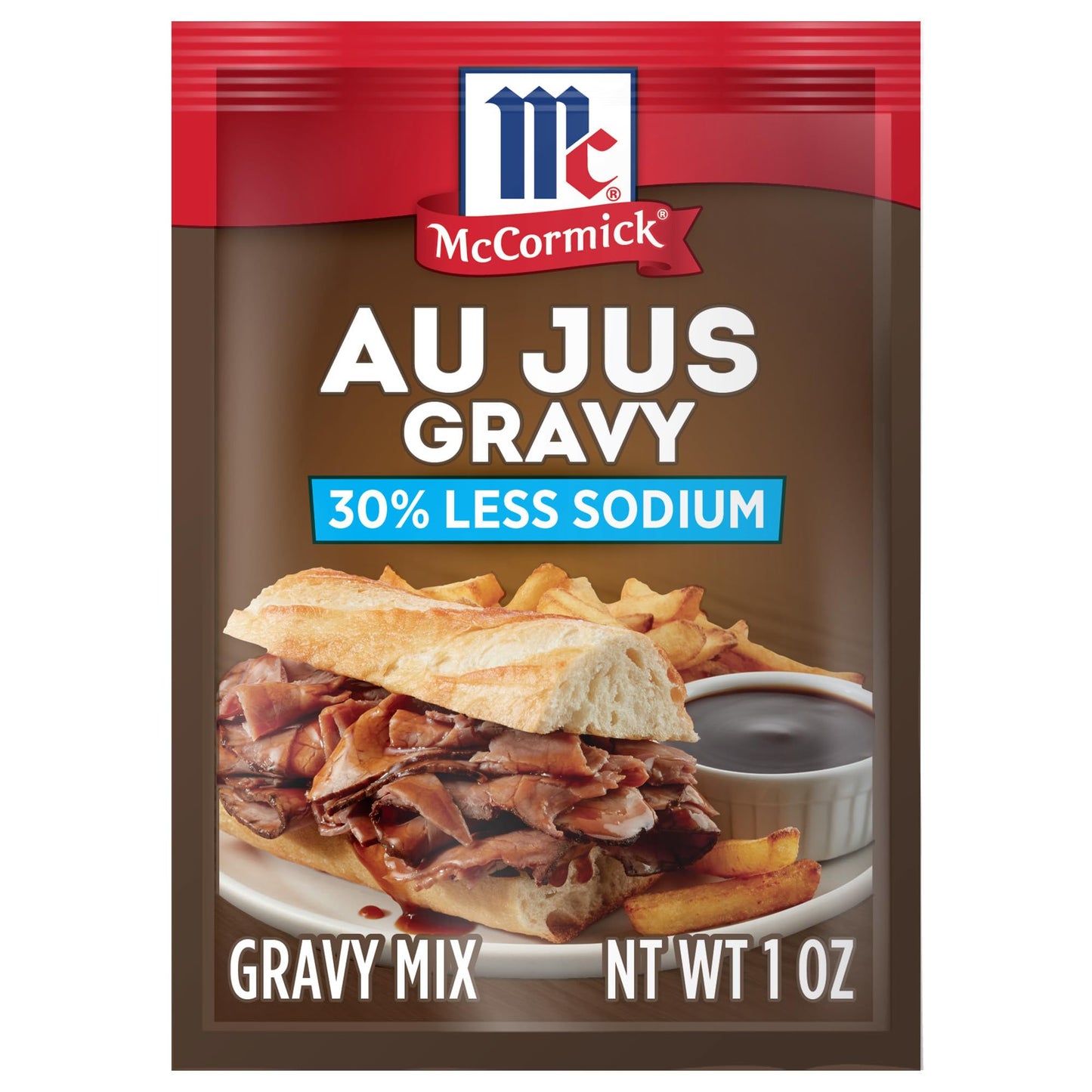 McCormick 30% Less Sodium Au Jus Gravy Mix  1 oz (Pack of 12)