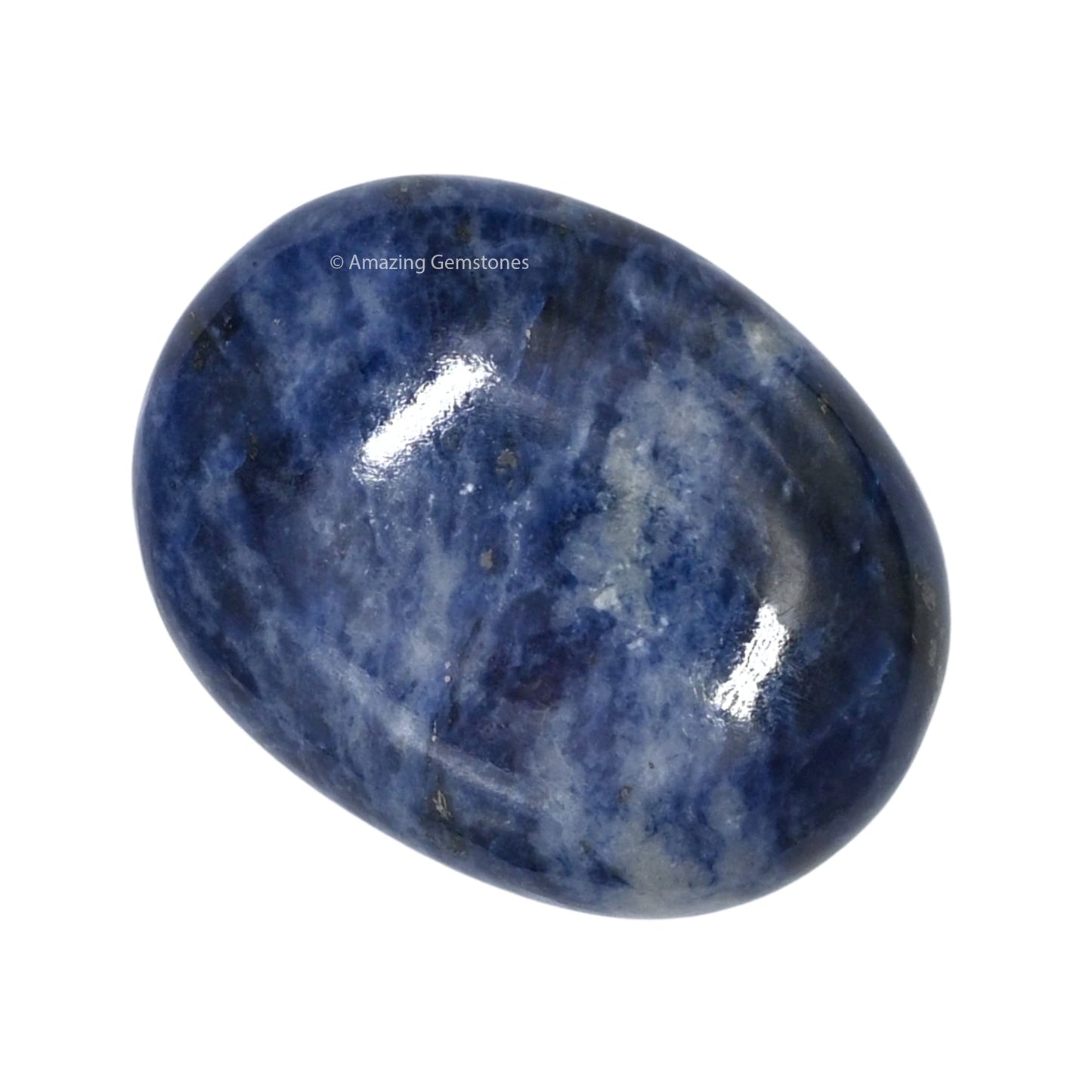 Sodalite Palm Stone - Hot Massage Worry Stone For Natural Body Chakra Balancing, Reiki Healing And Crystal Grid