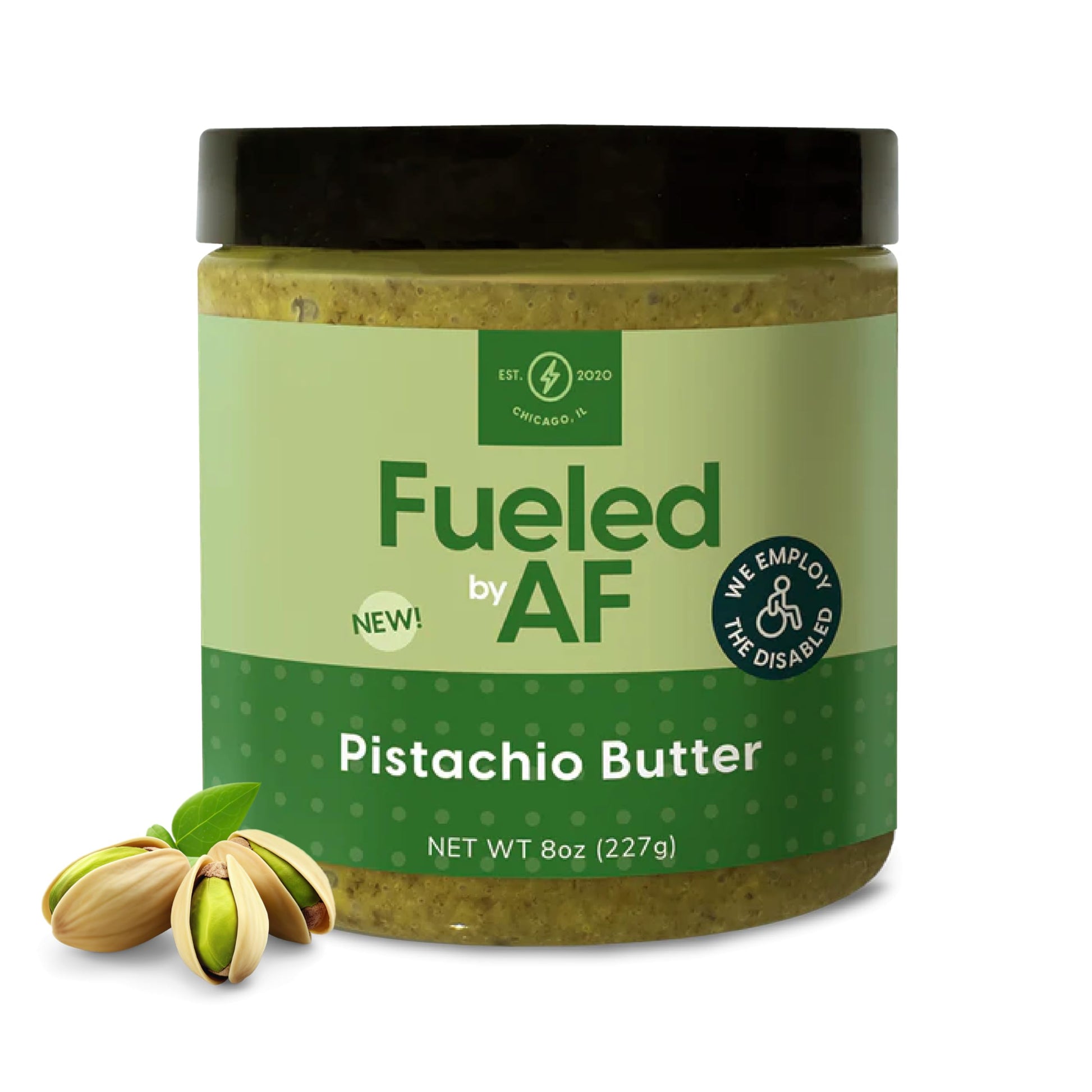 Fueled Af Pistachio Nut Butter Spread  Pistachio Butter Spread  Only 2 Ingredients  Gf  Vegan  Keto And Paleo Friendly (8 Ounce Jar)