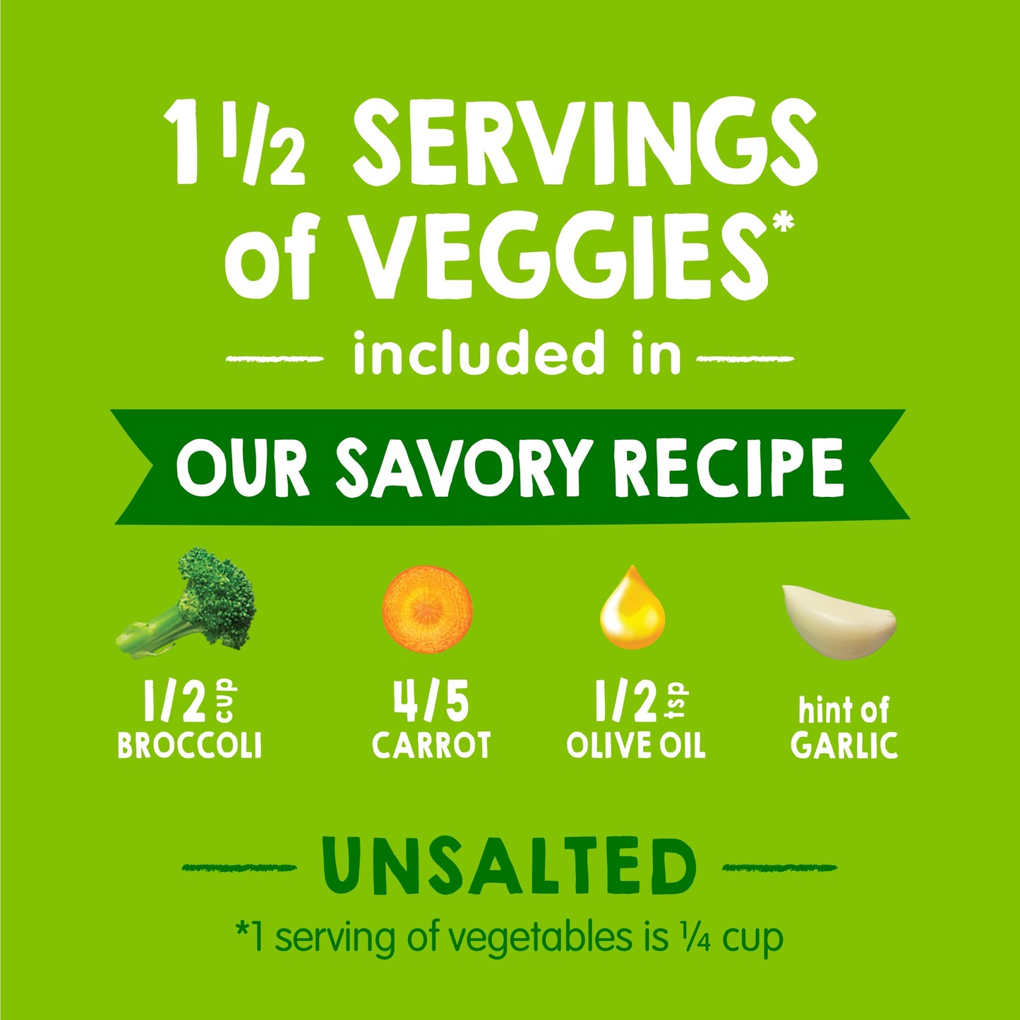 Happy Baby Organics Savory Blends Stage 2 Baby Food, Broccoli & Carrots With Olive Oil + Garlic, 4 Ounce Pouch (Pack Of 16)