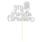 ZHUOWEISM Cake Topper Glitter First Communion Decoration for Kids Birthday Party - Silver Paper Design 10