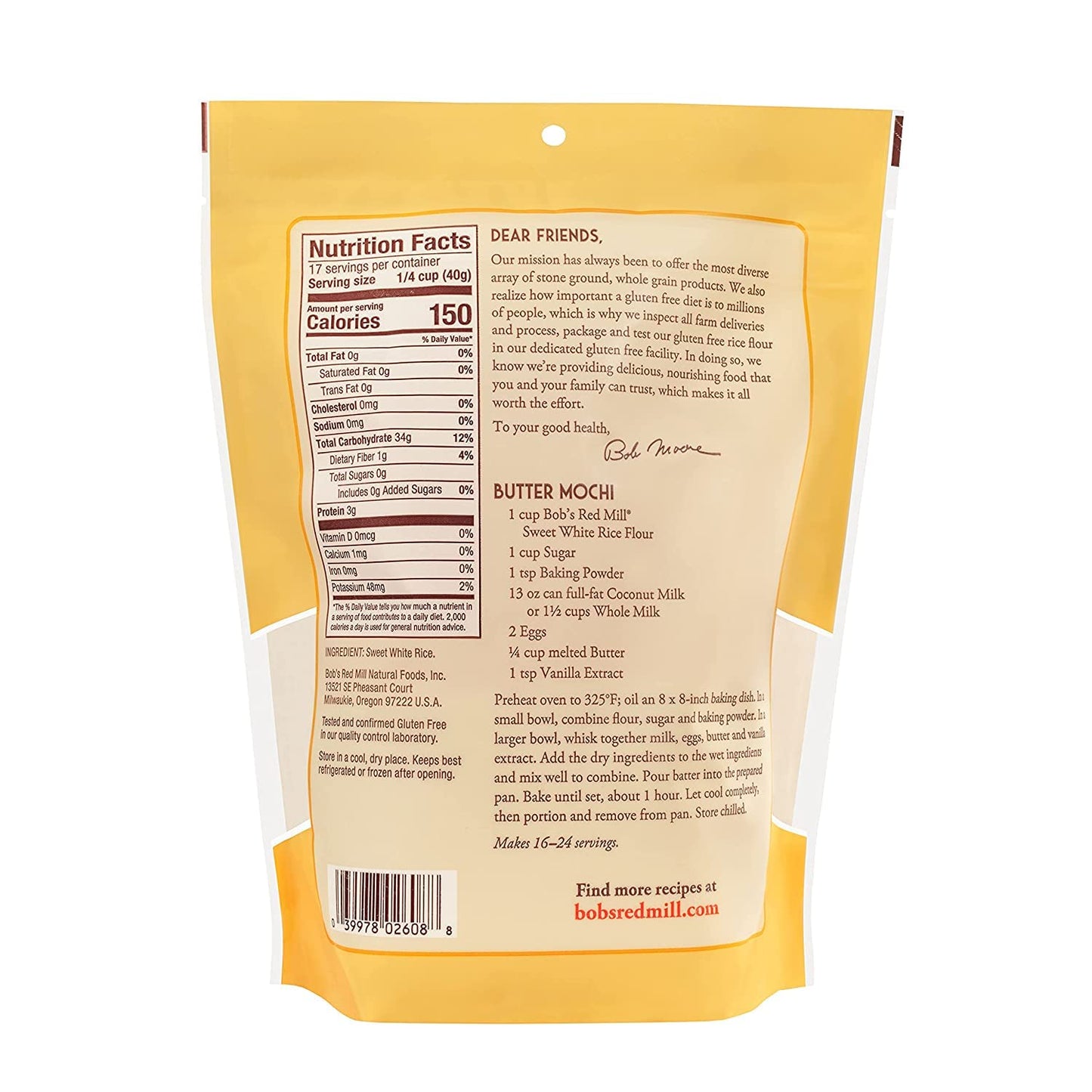 Bobs Red Mill Sweet White Rice Flour 24 Oz