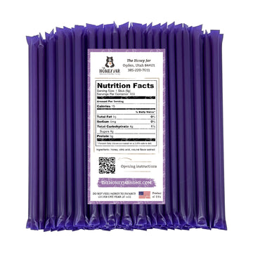 The Honey Jar Blackberry Flavored Honey Sticks - Pure Honey Straws For Tea, Coffee, Or A Healthy Treat - One Teaspoon Of Flavore