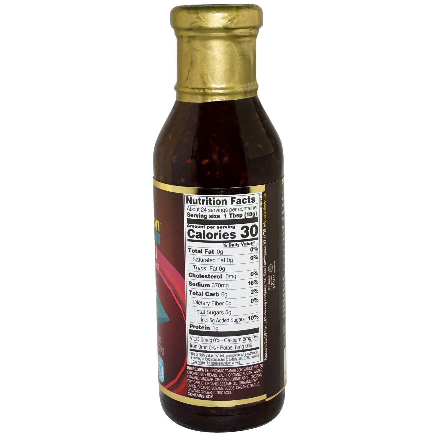 Asian Fusion Organic Teriyaki Sauce - Gluten Free, Non-GMO, 15 Oz (6 Pack) - USDA Organic, Kosher Parve, Made in USA