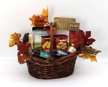 Gift Basket Village Gobble Til You Wobble Gourmet Basket: Assorted Cheeses, Cookies, Sausages, Nuts & More, Perfect For Any Occasion, Handcrafted In Usa, 14X8X12”, 3.44 Lbs
