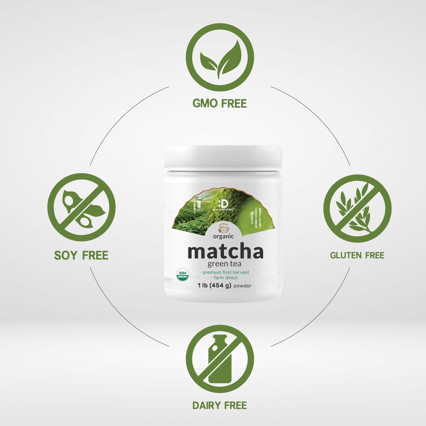 DEAL dietary product Organic Matcha Green Tea Powder, Culinary Grade, 1 lb, Non-GMO, Keto Friendly