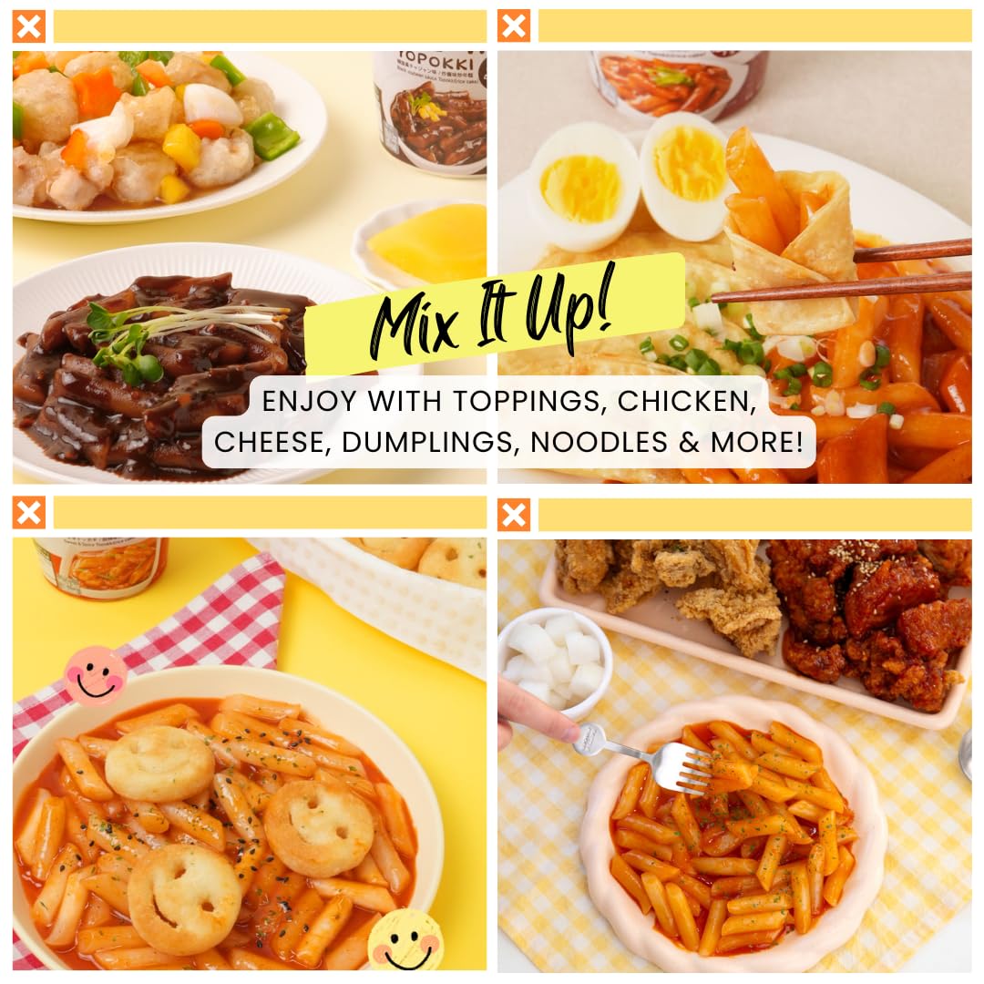 Yopokki Instant Tteokbokki Pack (Cheese, Pack of 2) Korean Street food with cheese sauce Topokki Rice Cake - Quick & Easy to Pre