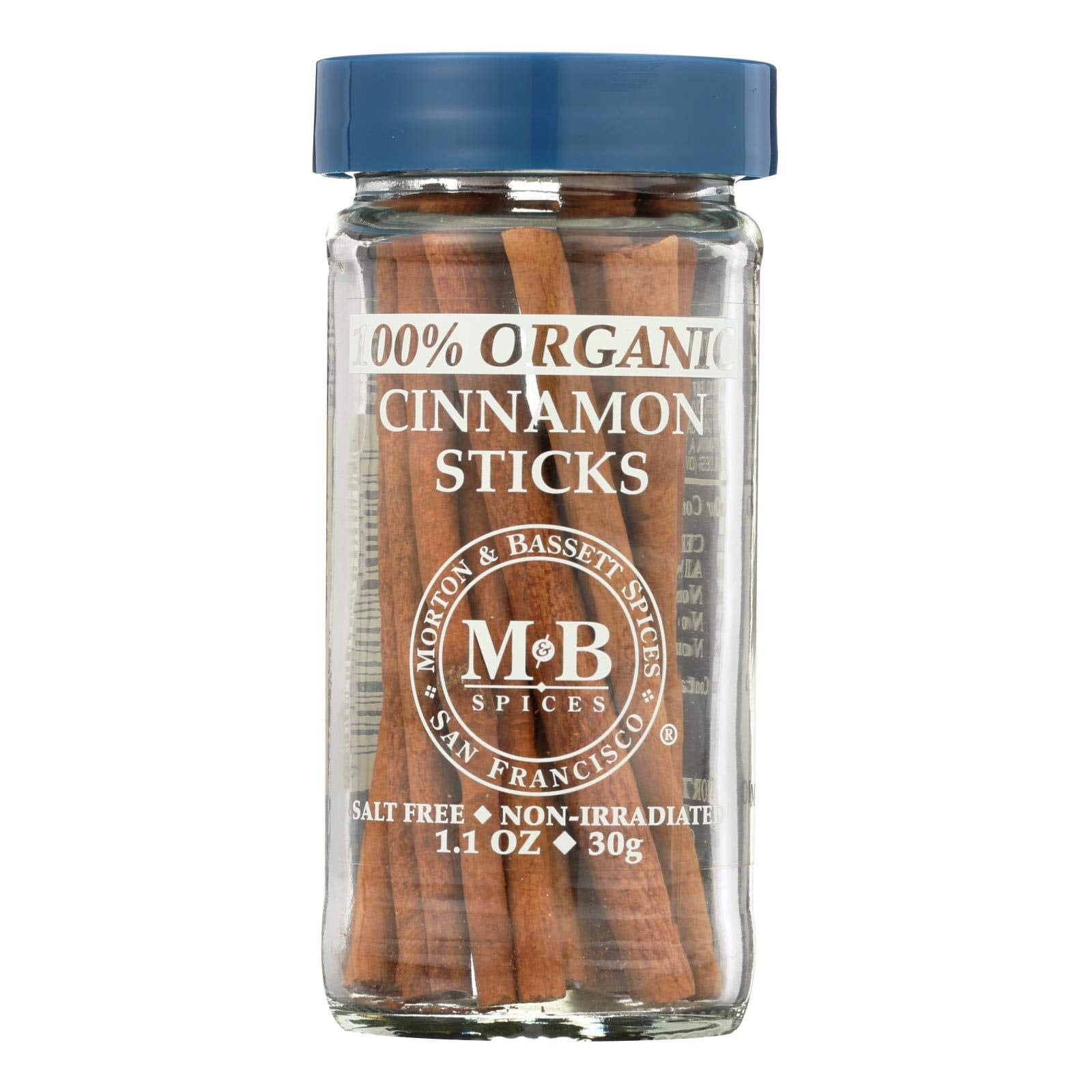Morton & Bassett Organic Cinnamon Sticks, 1.1-Ounce Jars (Pack of 3)