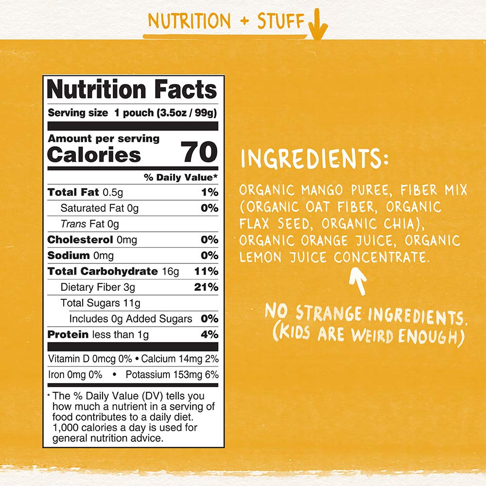 Pumpkin Tree Organics Fruit Snack Packet + Fiber + A Squeeze Of Orange, 3.5 Ounce (Pack Of 10)