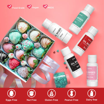 Upgraded Oil Based Food Coloring For Chocolate - Nomeca 30 Milliliters Oil Red Food Color For Baking Cake Decorating, Edible Food Dye For Candy Melts Cookies Icing Fondant Meringues