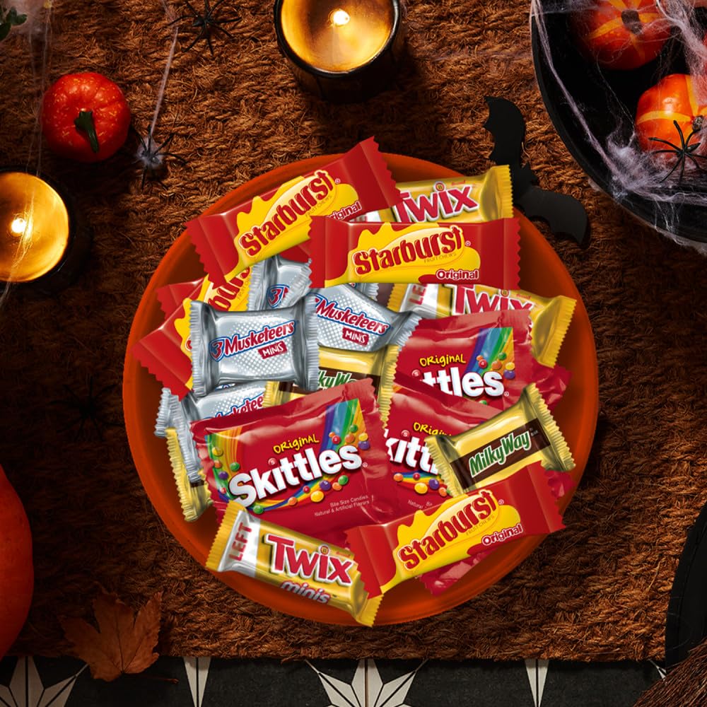 3 Musketeers, Milky Way, Twix, Starburst, & Skittles Halloween Variety Bag, 180 Pieces