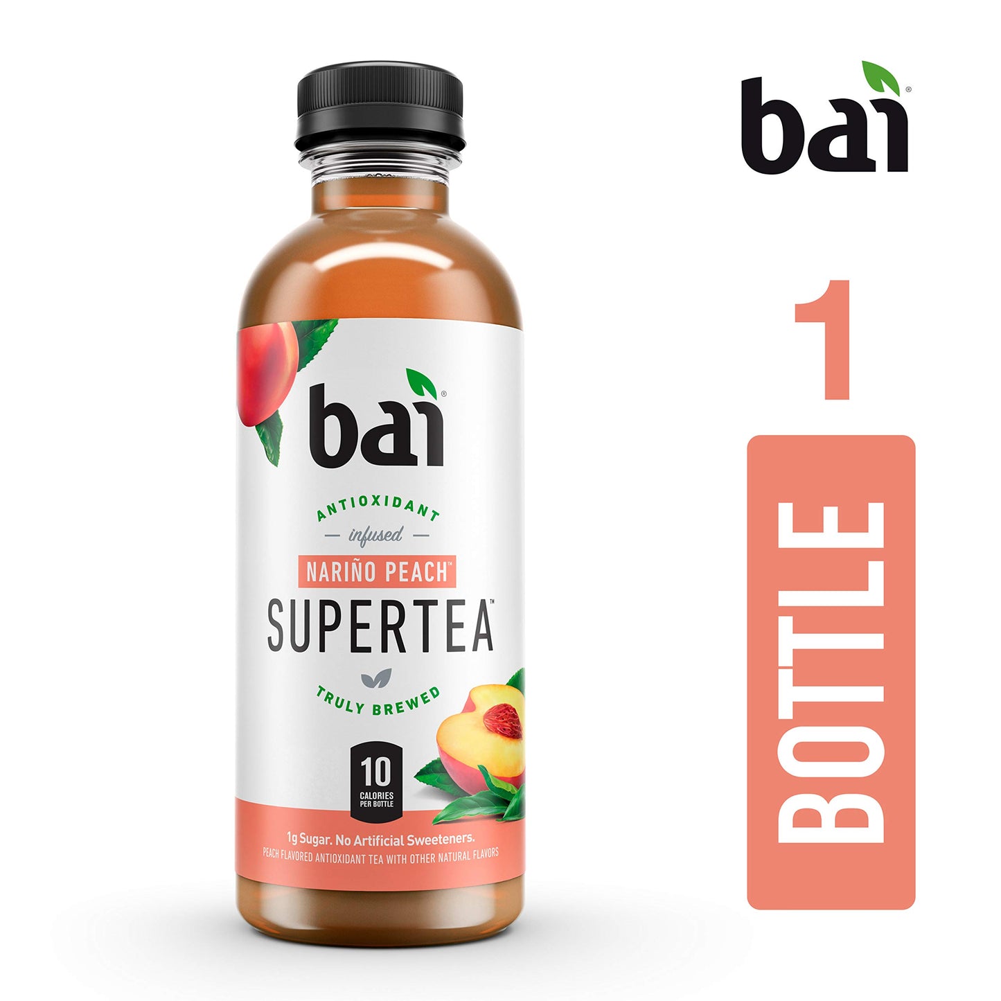 Bai Peach Tea, Antioxidant Infused, 18 Fl Oz (Pack of 1), Model 20022488