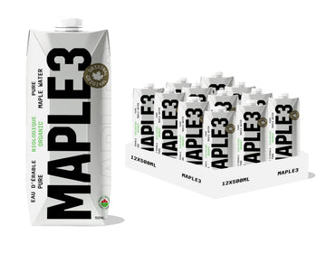 Maple 3 Organic Maple Water, 100% Natural Hydratation, Straight from a Tree, 1 Ingredient (Maple Sap), 46 Essential Bioactive Co