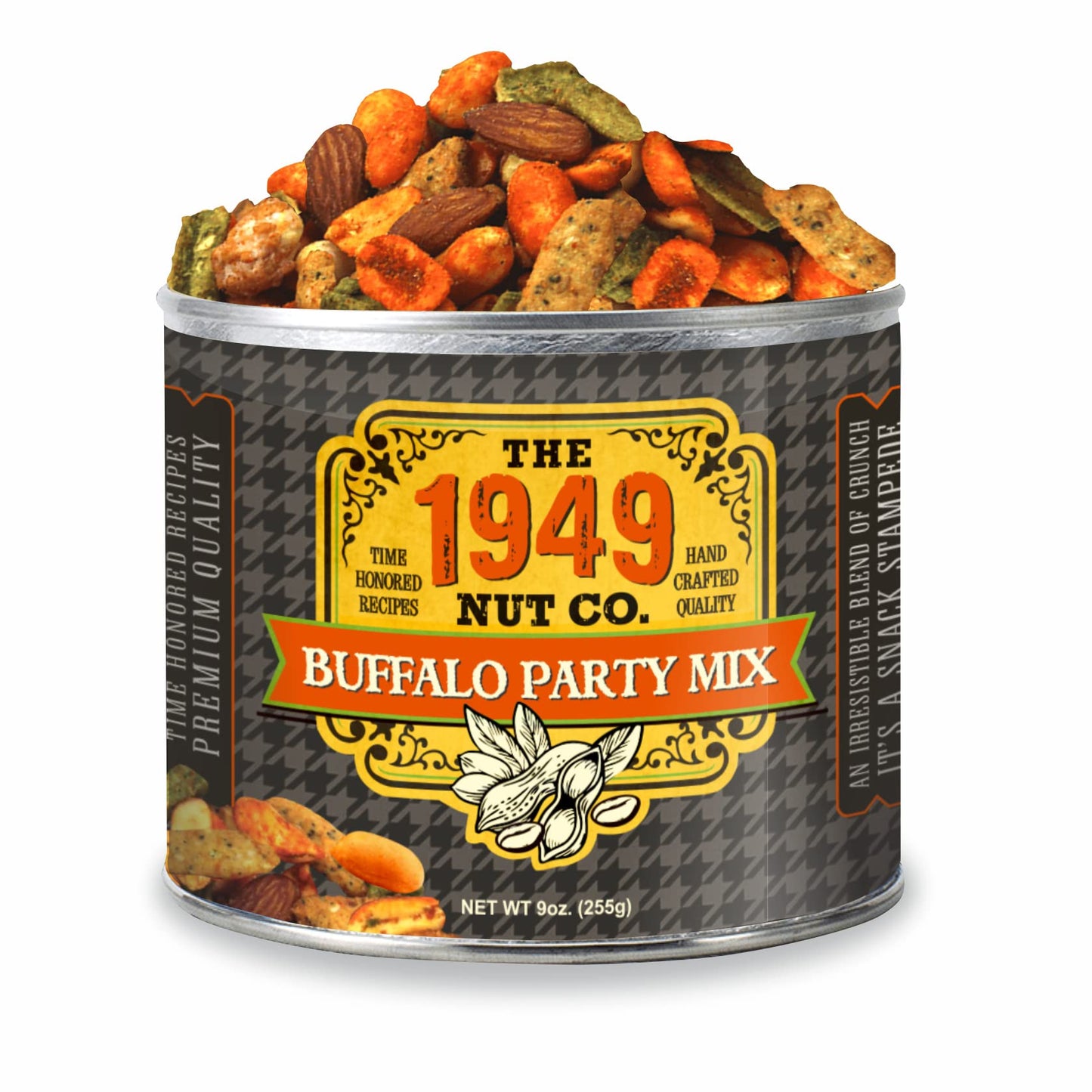 The 1949 Nut Co. Buffalo Party Mix - Assorted Fried Peanuts & Almonds, 10 oz Can