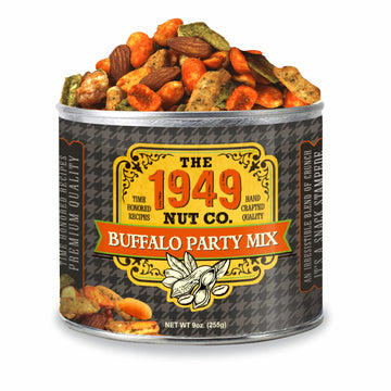 The 1949 Nut Co. Buffalo Party Mix - Assorted Fried Peanuts & Almonds, 10 oz Can