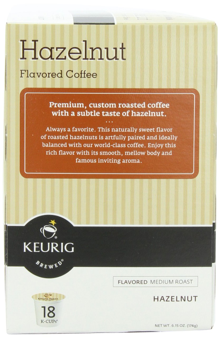 Gloria Jeans Hazelnut Keurig K-Cups, 18 Count, Model 108890, Pack of 18