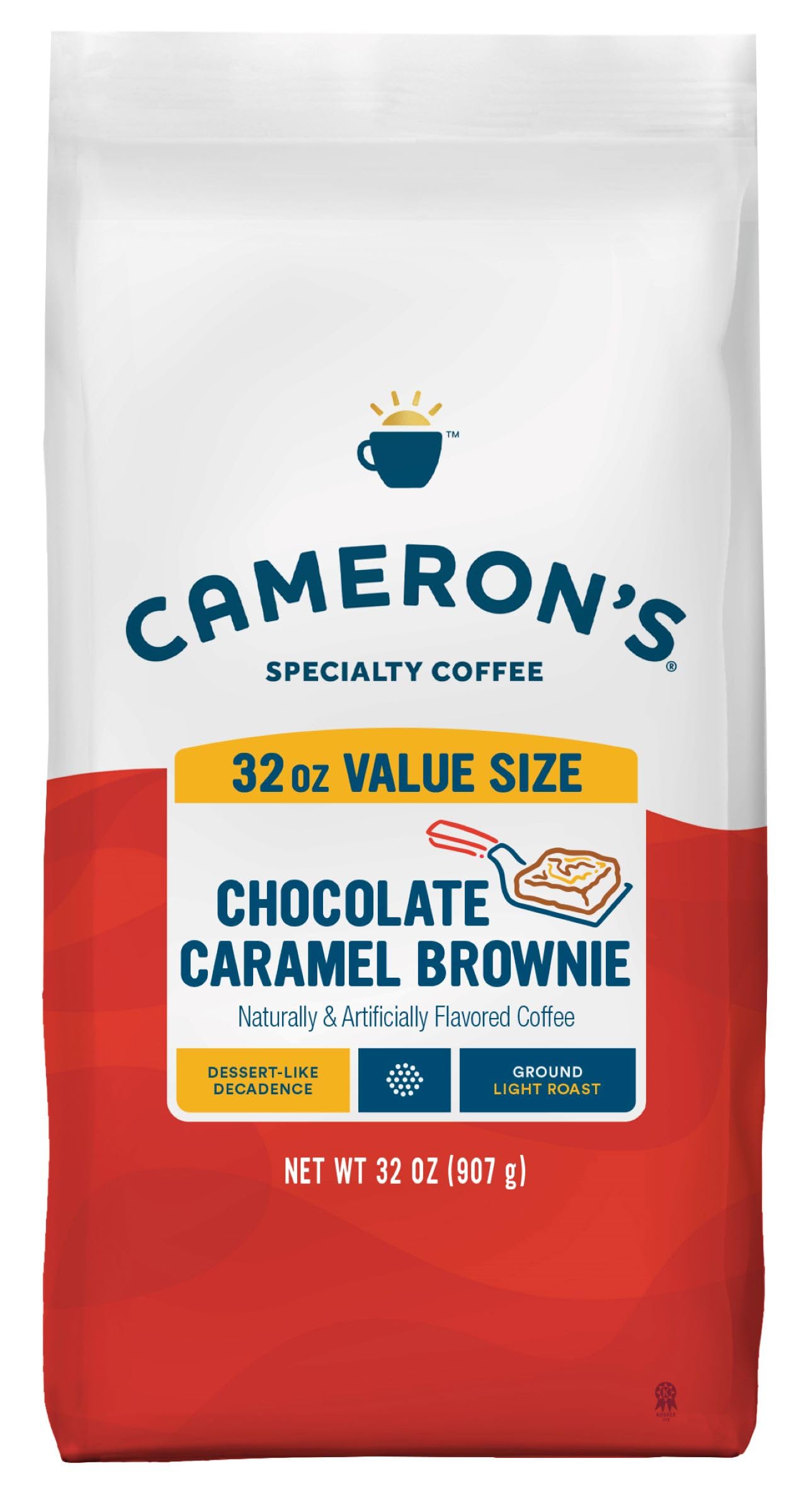 Camerons Coffee Roasted Ground Coffee Bag, Chocolate Caramel Brownie, 32 Ounce