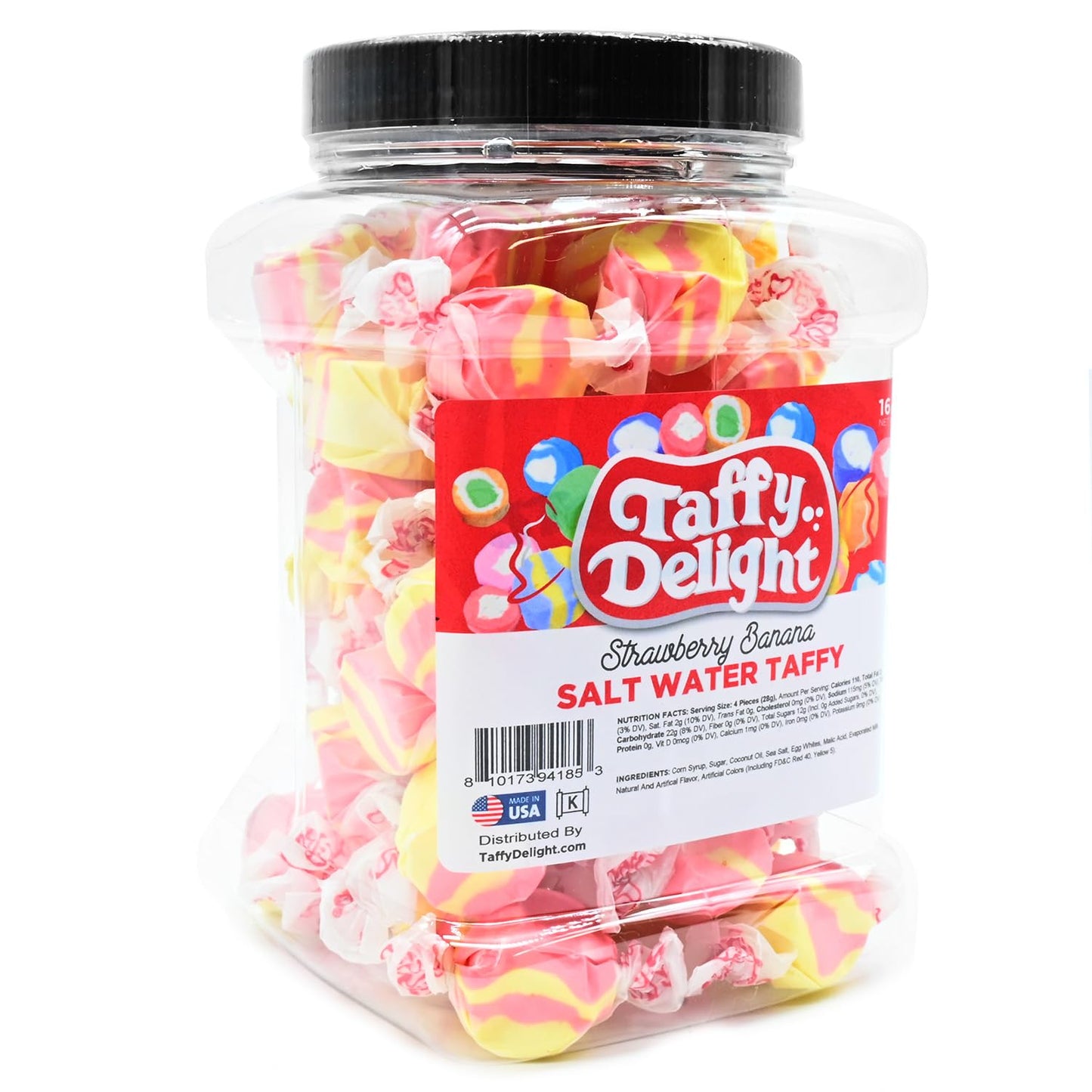 Taffy Delight Salt Water Taffy (16Oz, Strawberry Banana)