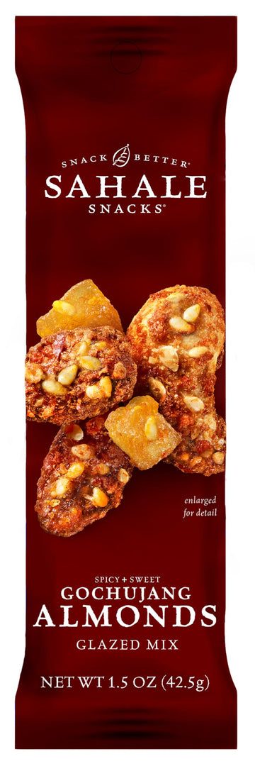 Sahale Snacks Gochujang Almonds Glazed Mix, Non-GMO, Gluten-Free, 1.5 oz Bags (18 Packs)