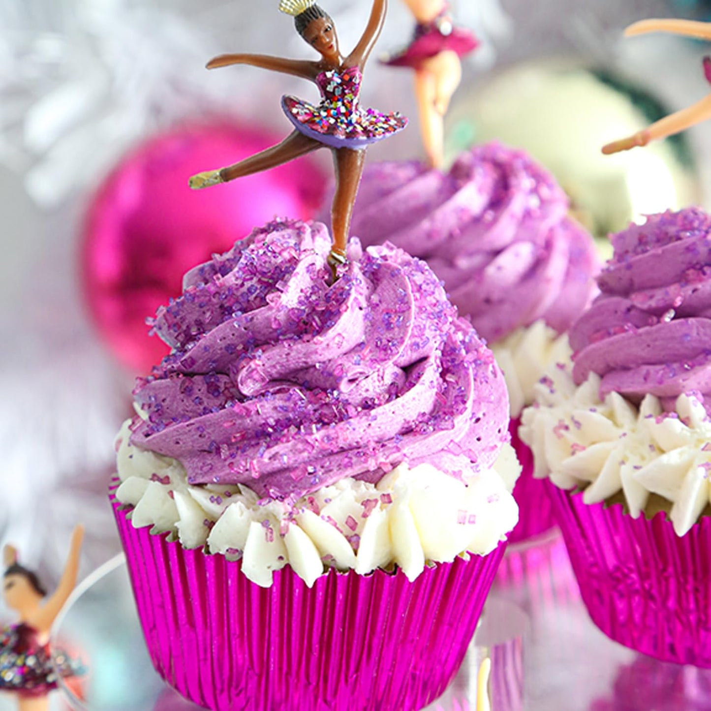 Sanding Sugar Edible Pink Glitter Stars Mix, Edible Purple&Pink Sugar Sprinkles For Cake Decorating, Sparkling Edible Pink Sandi