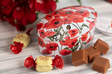 Gardiners Of Scotland Handmade Fudge 120G Oval Tin, Poppies Vanilla Fudge