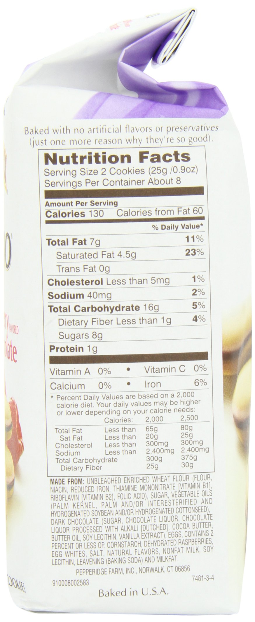 Pepperidge Farm Raspberry Milano Cookies, 7-Ounce (Pack of 4)