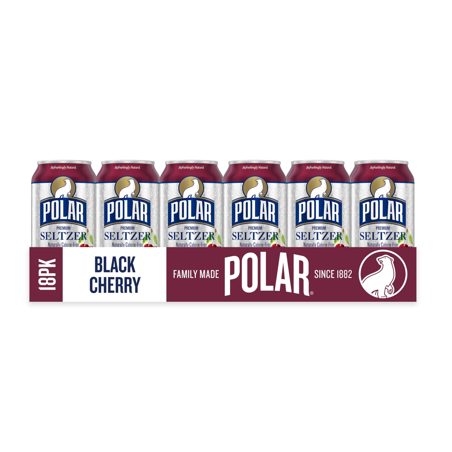 POLAR Seltzer Water Black Cherry, 12 fl oz Cans, 18 Pack, Model 10161309