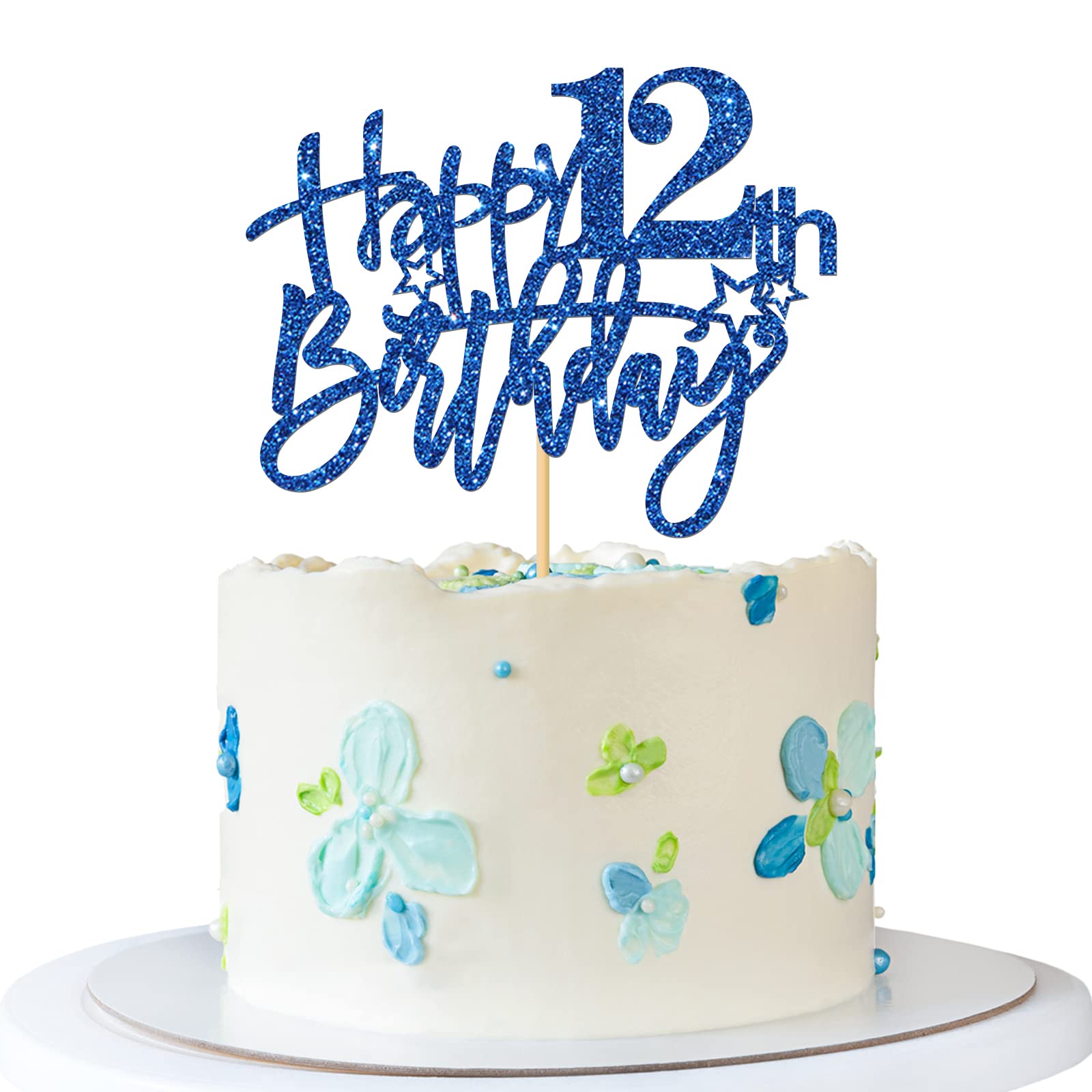 Roadsea Happy 12Th Birthday Cake Topper - Kid Girl Boy Twelve Years Old Birthday Cake Supplies - 12Th Birthday Party Decorations
