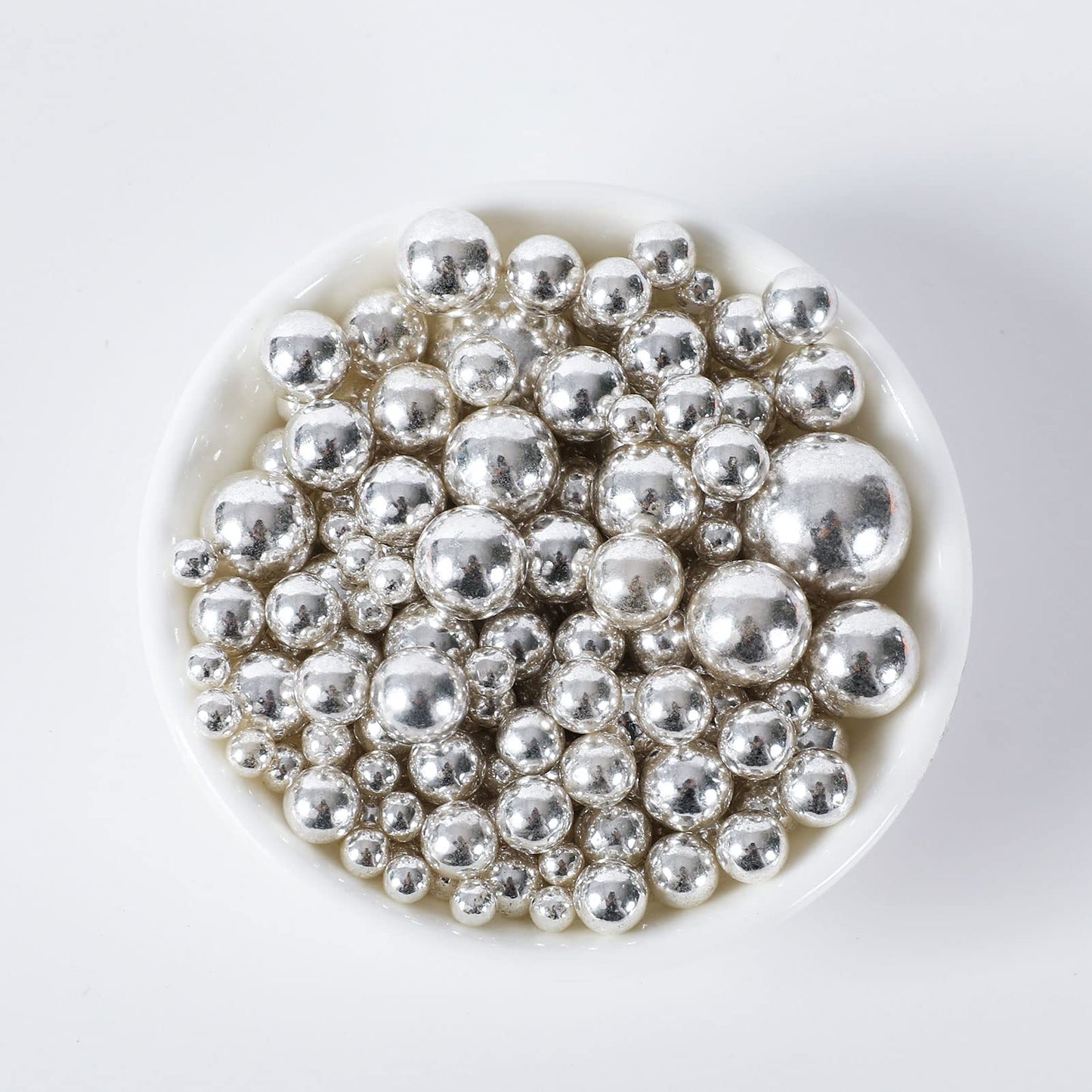 KASVAN Silver Pearl Sugar Sprinkles - Edible Candy Pearls 130g for Baking, Cake Decorations, Ice Cream Toppings, Wedding & Party Supplies