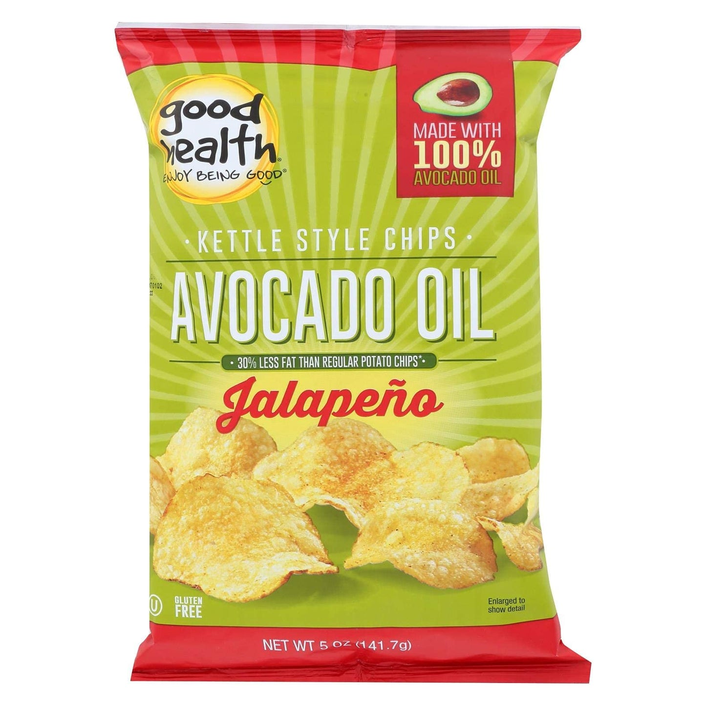 Good Health Kettle Chips - Avocado Oil Jalapeno - Case Of 12 - 5 Oz. (12X5 Oz)