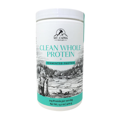 Mt. Capra Clean Whole Protein + Fermented Protein | Easy to Digest Whey and Casein Protein from Grass-Fed Goats | 20 g Protein p