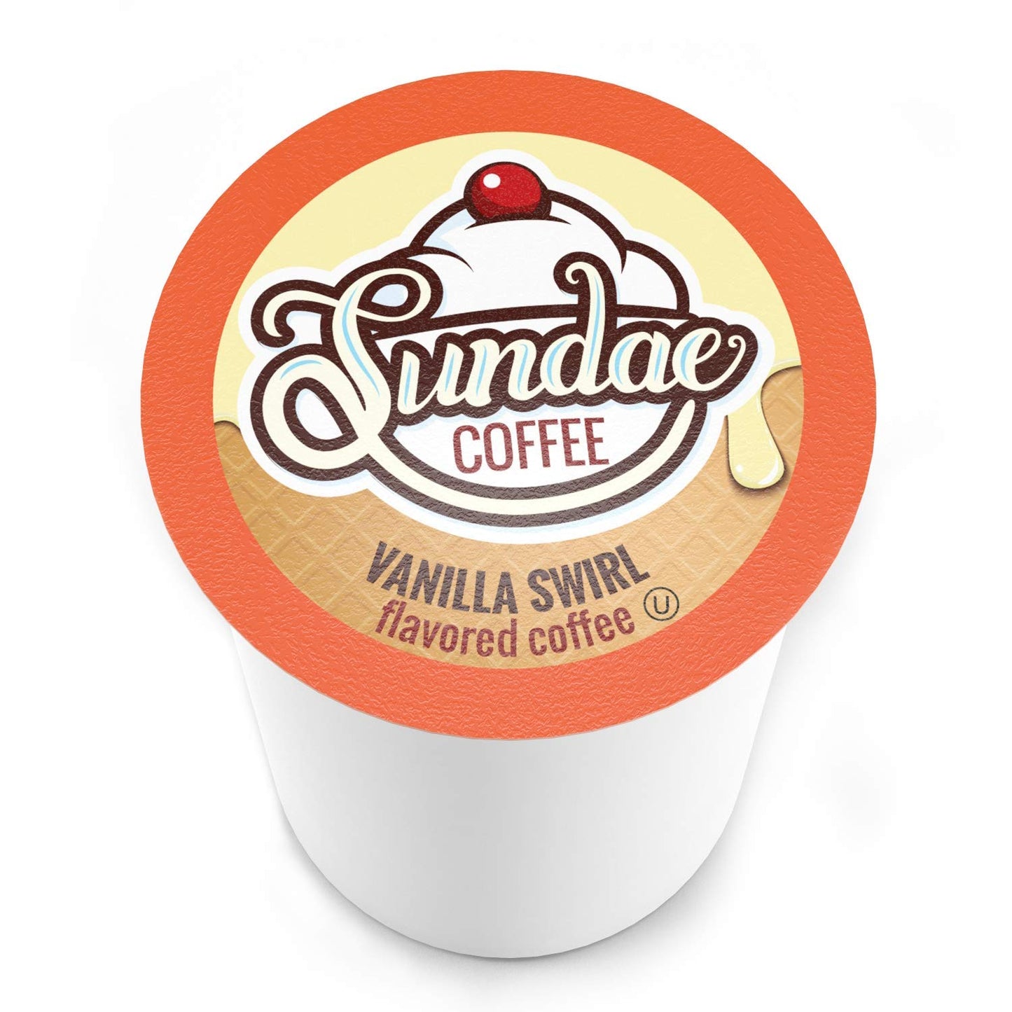 Sundae Ice Cream Flavored Coffee Pods, Compatible With 2.0 Keurig K-Cup Brewer, (Vanilla Swirl) 48 Count