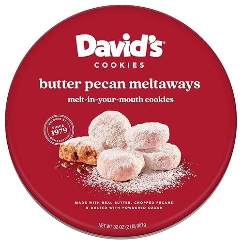 David   S Cookies Gourmet Cookies Butter Pecan Meltaway     32Oz Butter Cookies With Crunchy Pecans And Powdered Sugar     All-N