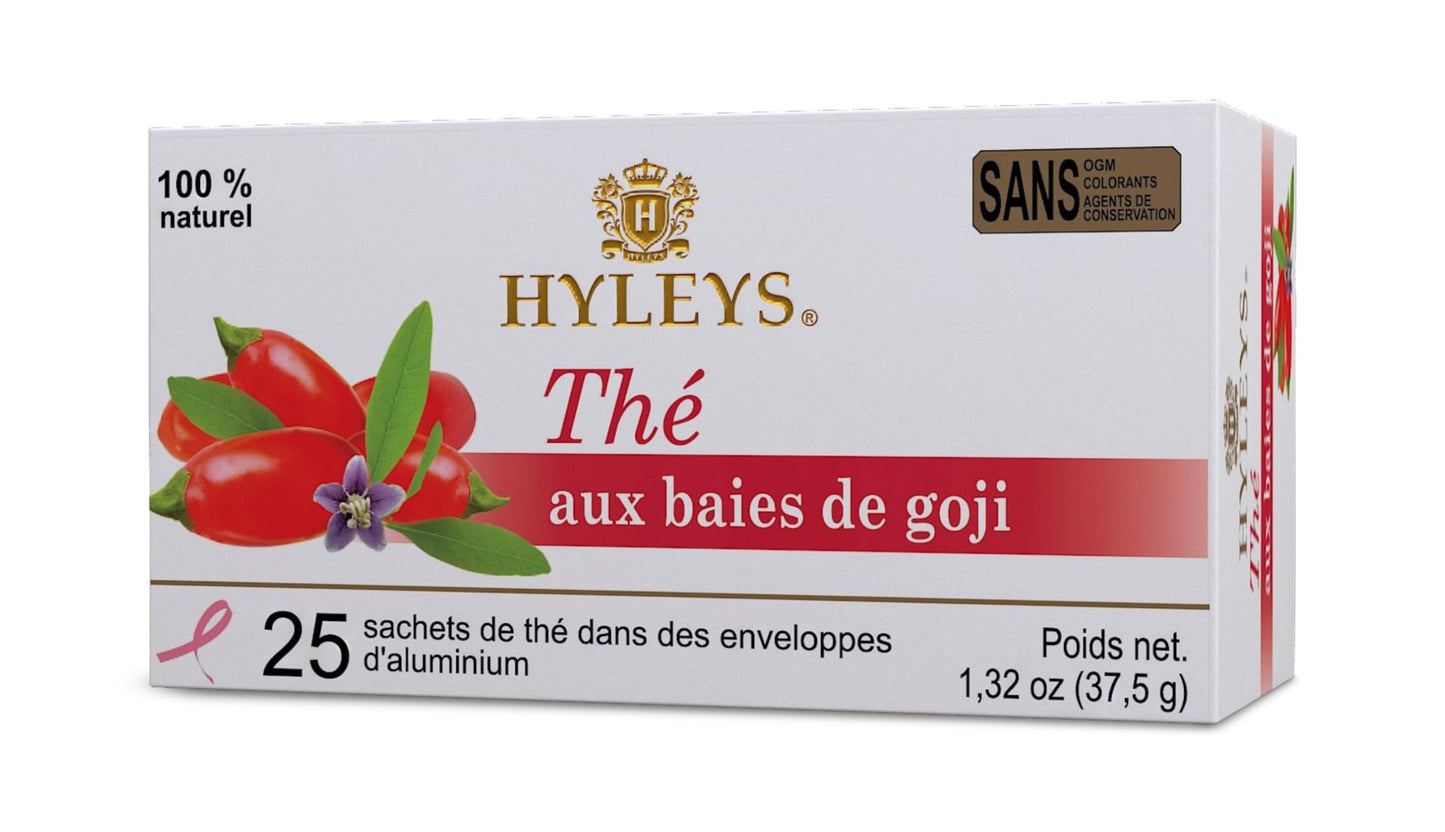 Hyleys Goji Berry Senna Green Tea - Natural Gentle Laxative for Constipation Relief - 25 Tea Bags