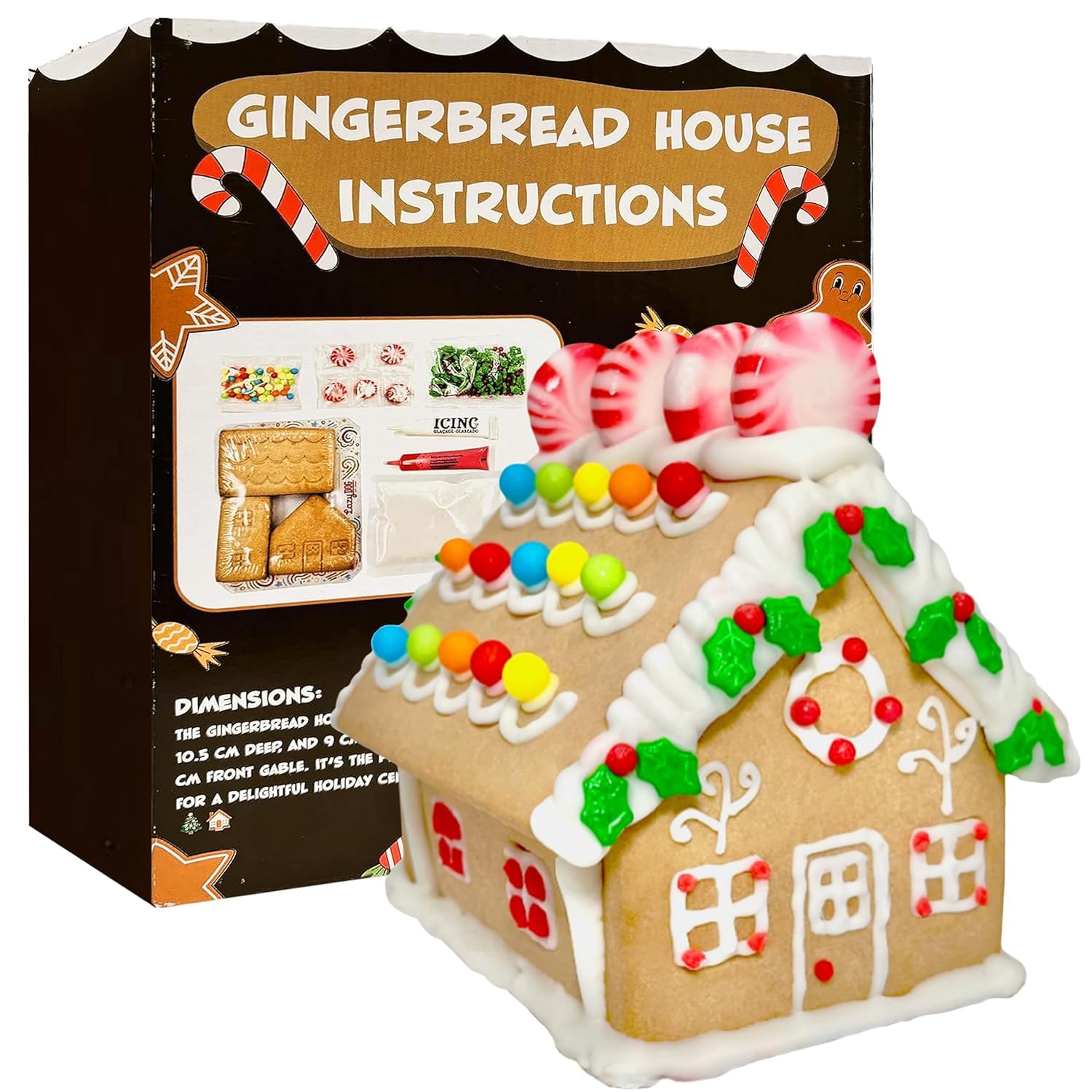 Gingerbread Cookie House Kit - 1.1 Lbs - Easy to Decorate - Includes Everything Needed to Assemble and Decorate for Christmas Ho