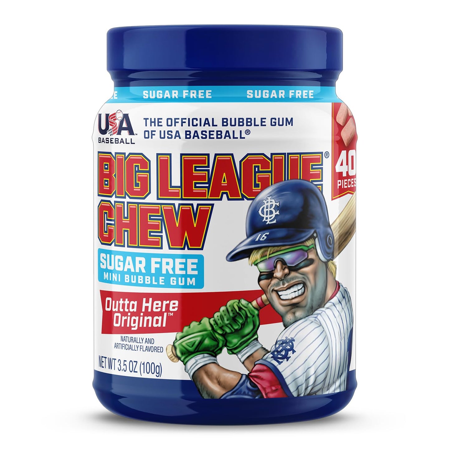New Big League Chew Sugar Free Mini Bubble Gum - Original Flavor | Ideal For Baseball Games, Teams, Concessions, Parties, And Mo