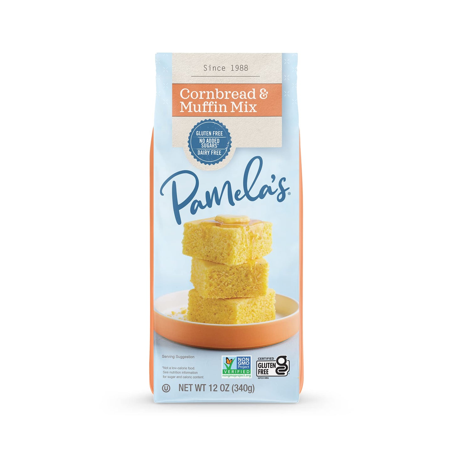Pamela 'S Gluten Free Cornbread & Muffin Mix, Organic Corn, 12 Ounce Bag (Pack Of 6)