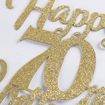 Palasasa Gold Happy 70Th Birthday Cake Topper - 70Th Anniversary Cake Topper Party Decorations (70Th)