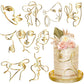 Marsui Cake Topper Set, 10 Pcs Acrylic Lady Face Toppers, 6.69 inches, Gold, Minimalist Design for Birthday and Wedding Decorations